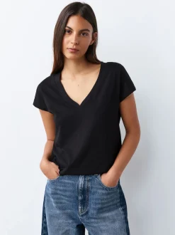 Black/Grey/Pink Cap Sleeve T-Shirts 7 Pack
