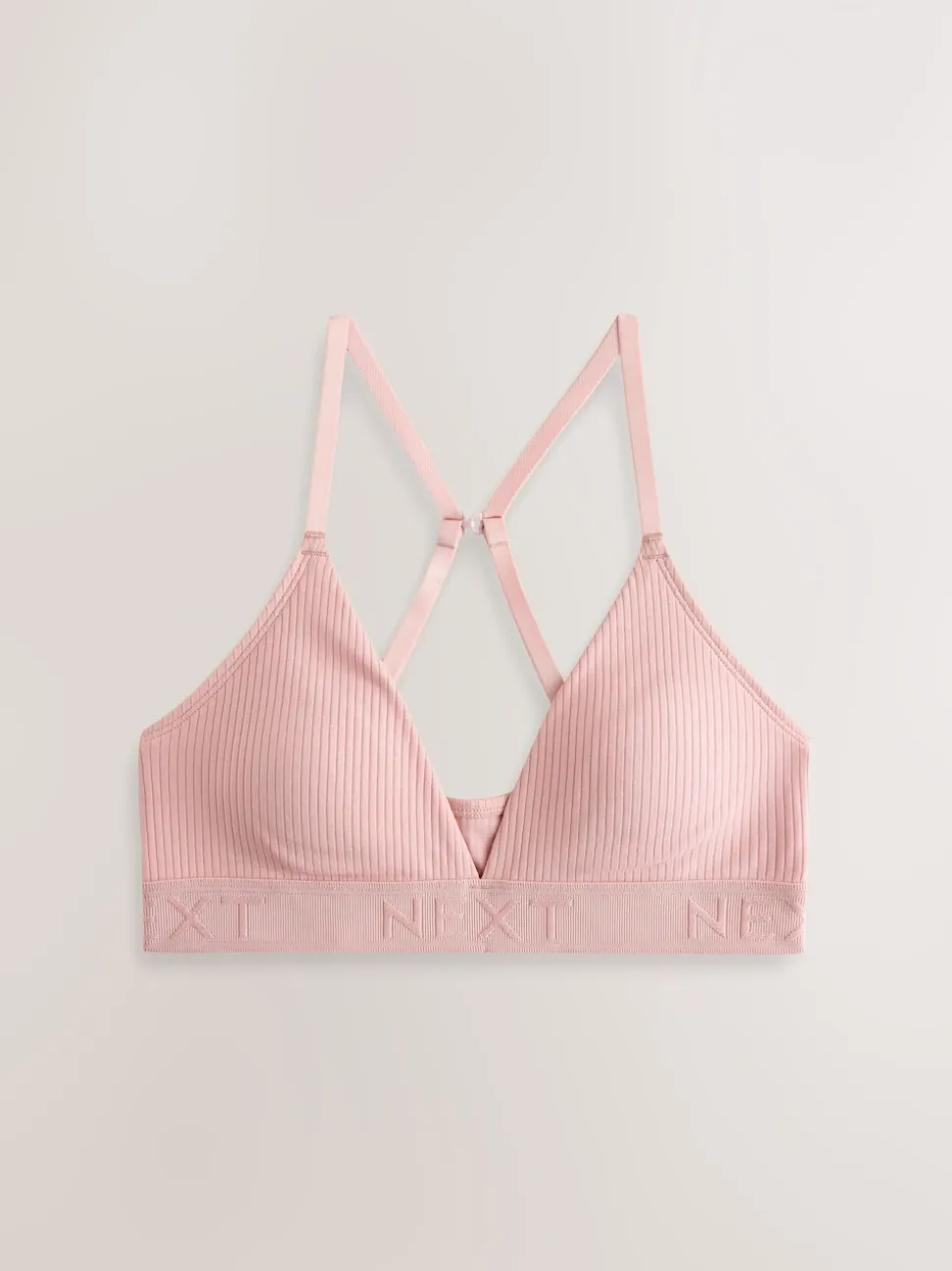 Black/Grey/Pink Cotton Ribbed Logo Bralettes 3 Pack