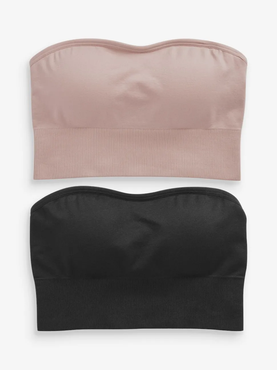 Black/Light Pink Seamless Bandeau Ultimate Comfort Bras 2 Pack