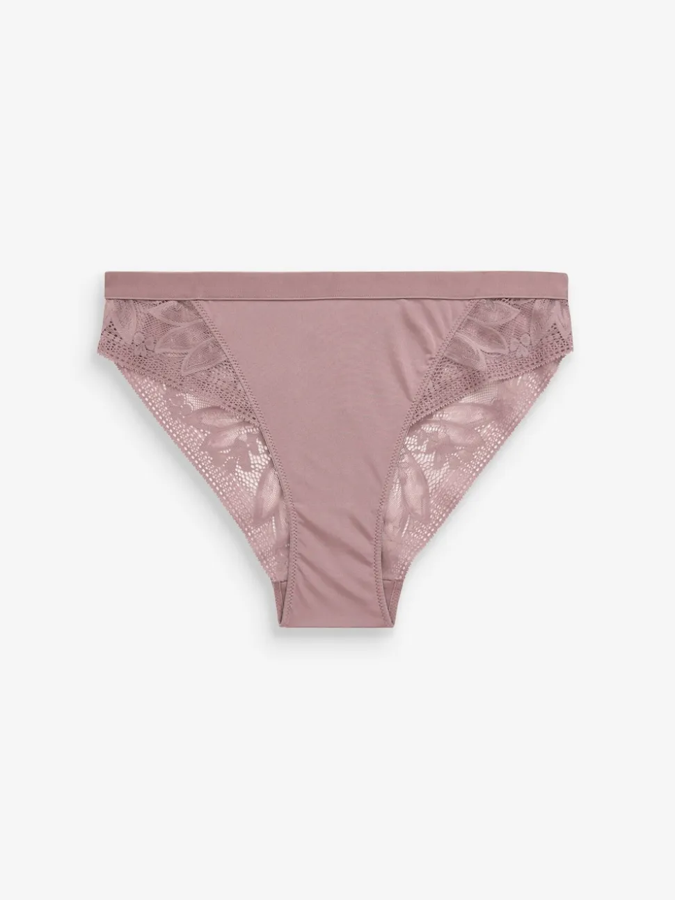 Black/Mauve Purple High Leg Microfibre and Lace Knickers 2 Pack