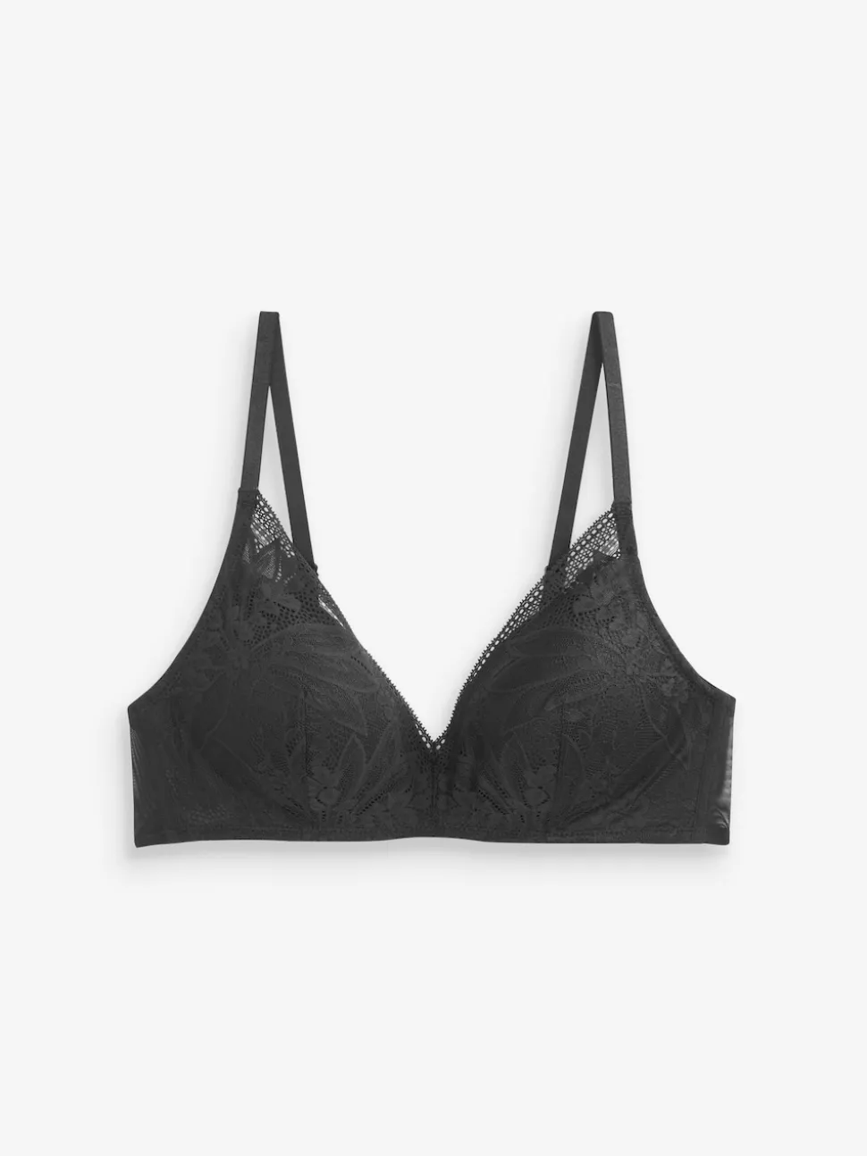 Black/Mauve Purple Pad Non Wire Lace Detail Ultimate Comfort Bras 2 Pack