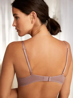 Black/Mauve Purple Pad Non Wire Lace Detail Ultimate Comfort Bras 2 Pack