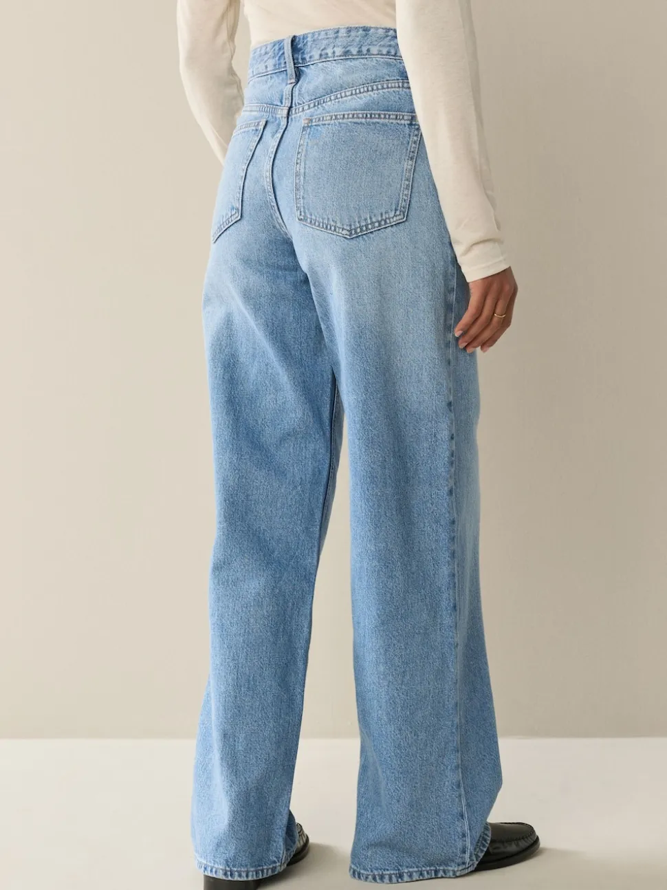 Black/Mid Blue Wide Leg Jeans 2 Pack