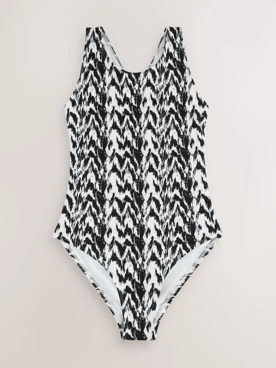 Black/Monochrome Ikat High Neck Swimsuit 2 Pack