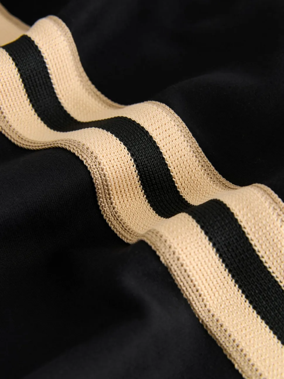Black/Neutral Slinky Wide Leg Side Stripe Track Trousers