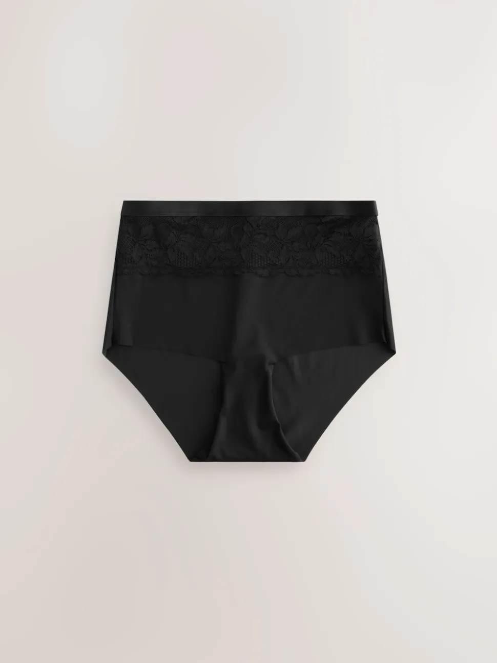 Black/Nude High Waist Lace Tummy Control Light Shaping Knickers 2 Pack