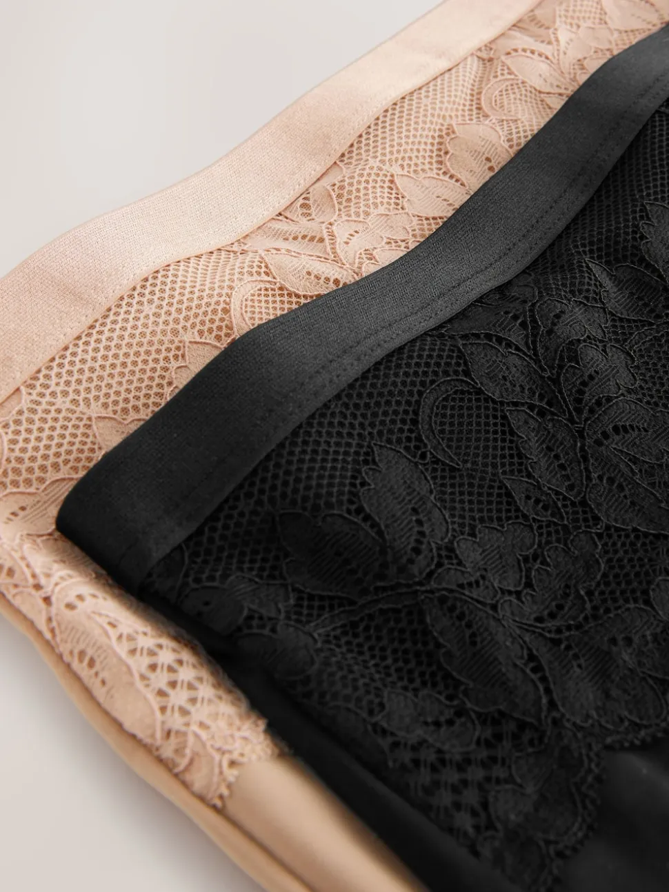 Black/Nude High Waist Lace Tummy Control Light Shaping Knickers 2 Pack