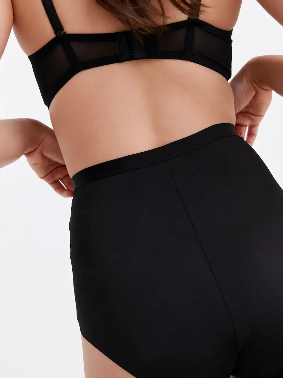 Black/Nude High Waist Lace Tummy Control Light Shaping Knickers 2 Pack