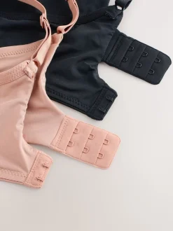 Black/Nude Push Up Pad Plunge A-E Smoothing Ultimate Comfort Bras 2 Pack