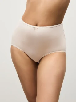 Black/Pastel Rose Nude/White Full Brief Cotton Rich Knickers 5 Pack