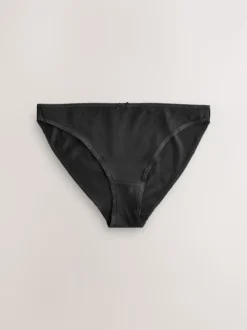 Black/Pastel Rose Nude/White High Leg Cotton Rich Knickers 5 Pack