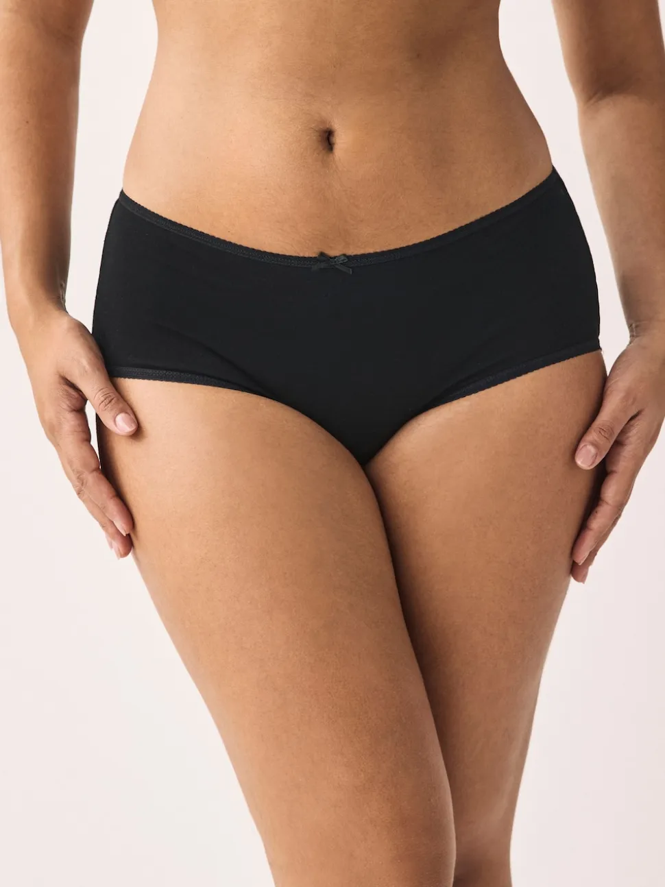 Black/Pastel Rose Nude/White Midi Cotton Rich Knickers 5 Pack