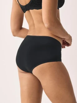 Black/Pastel Rose Nude/White Midi Cotton Rich Knickers 5 Pack