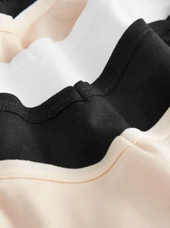 Black/Pastel Rose Nude/White Extra High Leg Cotton Rich Knickers 5 Pack
