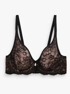 Black/Pink Amourette Charm Wired Bra