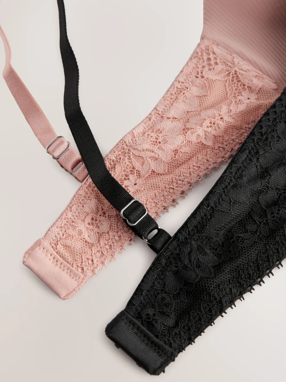 Black/Pink Light Pad Non Wire Ultimate Comfort Bras 2 Pack