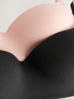 Black/Pink Light Pad Non Wire Ultimate Comfort Bras 2 Pack