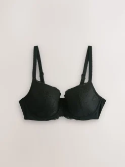 Black/Pink Pad Balcony DD+ Lace Bras 2 Pack