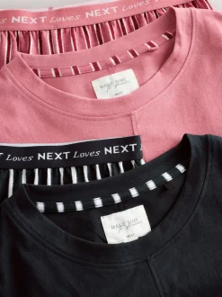 Black/Pink Stripe Short Set Pyjamas 2 Pack
