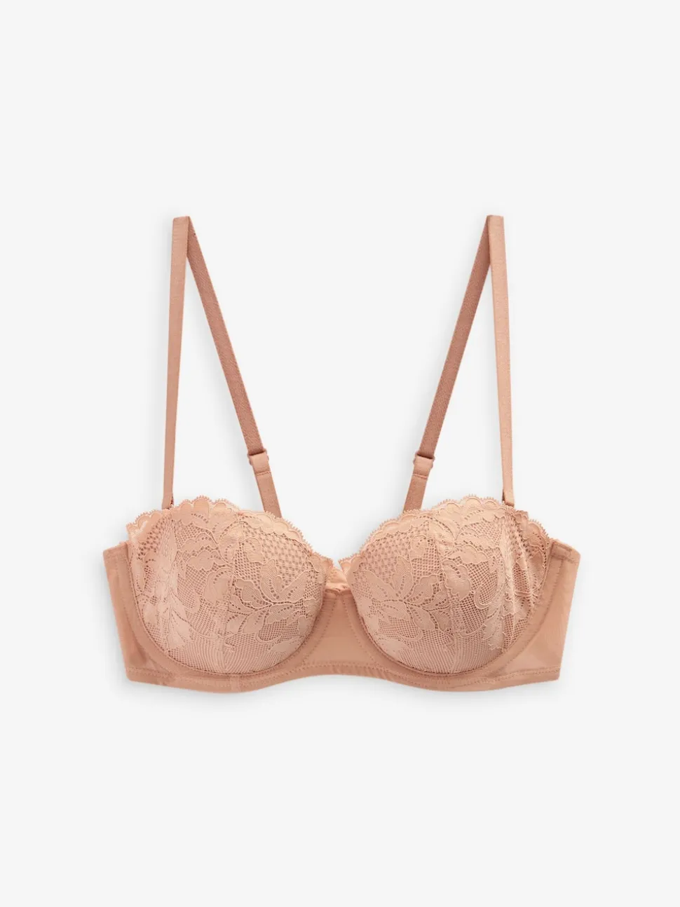 Black/Praline Nude A-E Lace Light Pad Strapless Multiway Bras 2 Pack