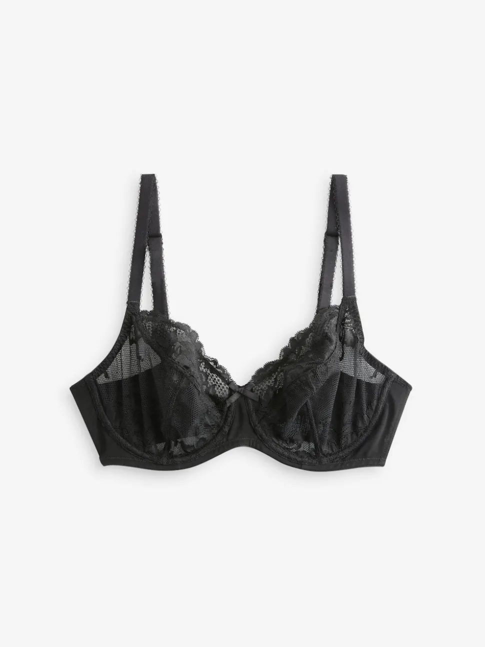 Black/Praline Nude Non Pad Balcony DD+ Lace Bras 2 Pack