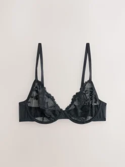 Black/Red/Cream Non Pad Full Cup Lace Bras 3 Pack