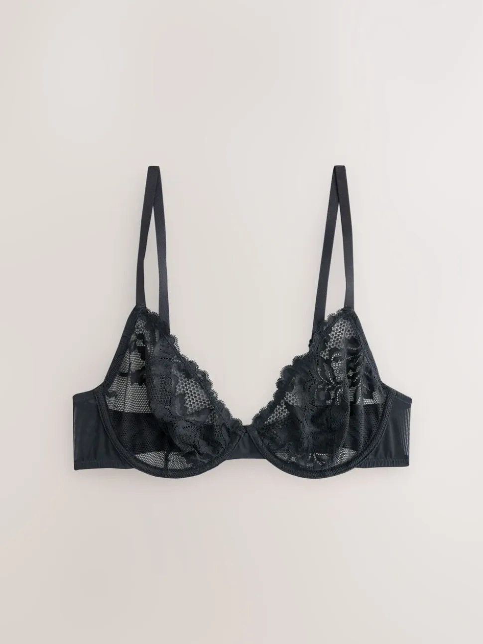 Black/Red/Cream Non Pad Full Cup Lace Bras 3 Pack