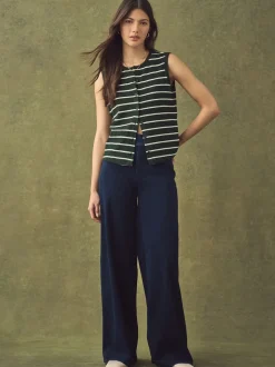 Black/Rinse Blue Jersey Denim Wide Leg Trousers 2 Pack