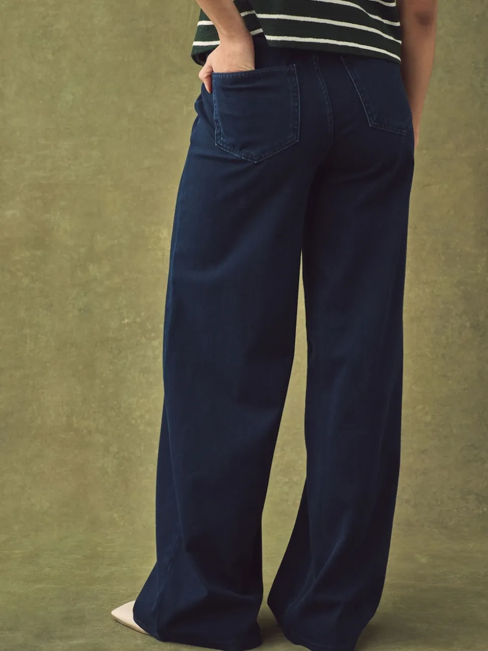 Black/Rinse Blue Jersey Denim Wide Leg Trousers 2 Pack