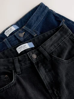 Black/Rinse Blue Wide Leg Jeans 2 Pack