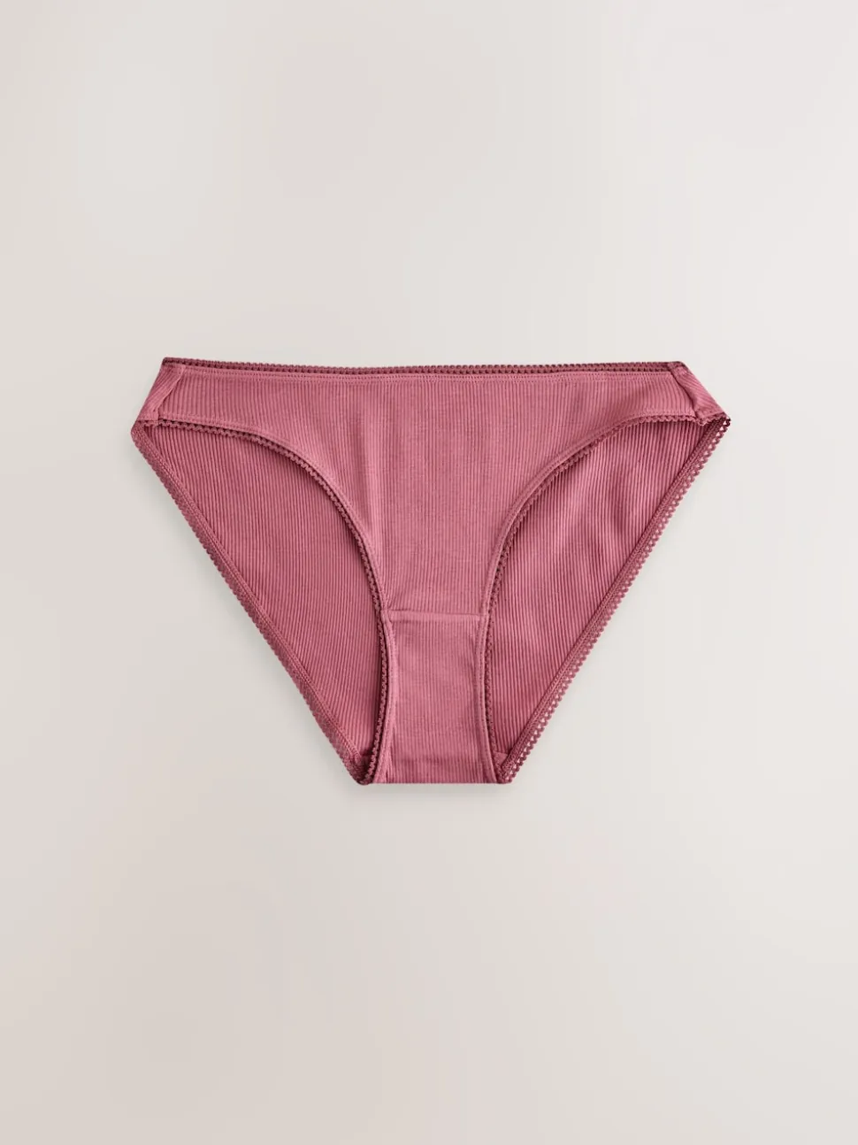 Black/Rose/Olive High Rise High Leg Cotton Rib Knickers 3 Pack