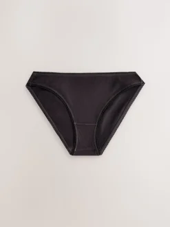 Black/Rose/Olive High Rise High Leg Cotton Rib Knickers 3 Pack