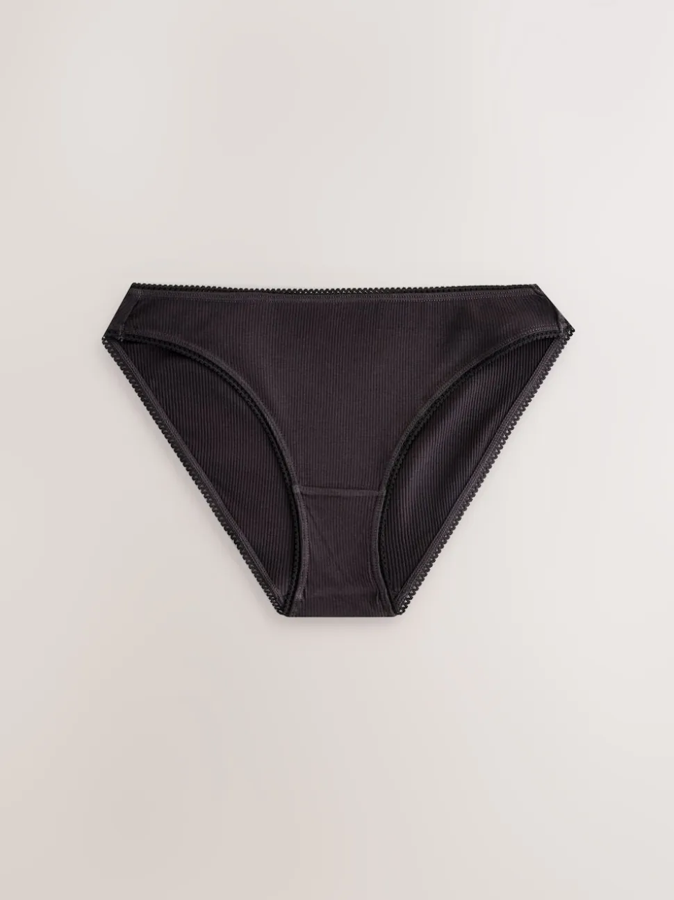 Black/Rose/Olive High Rise High Leg Cotton Rib Knickers 3 Pack