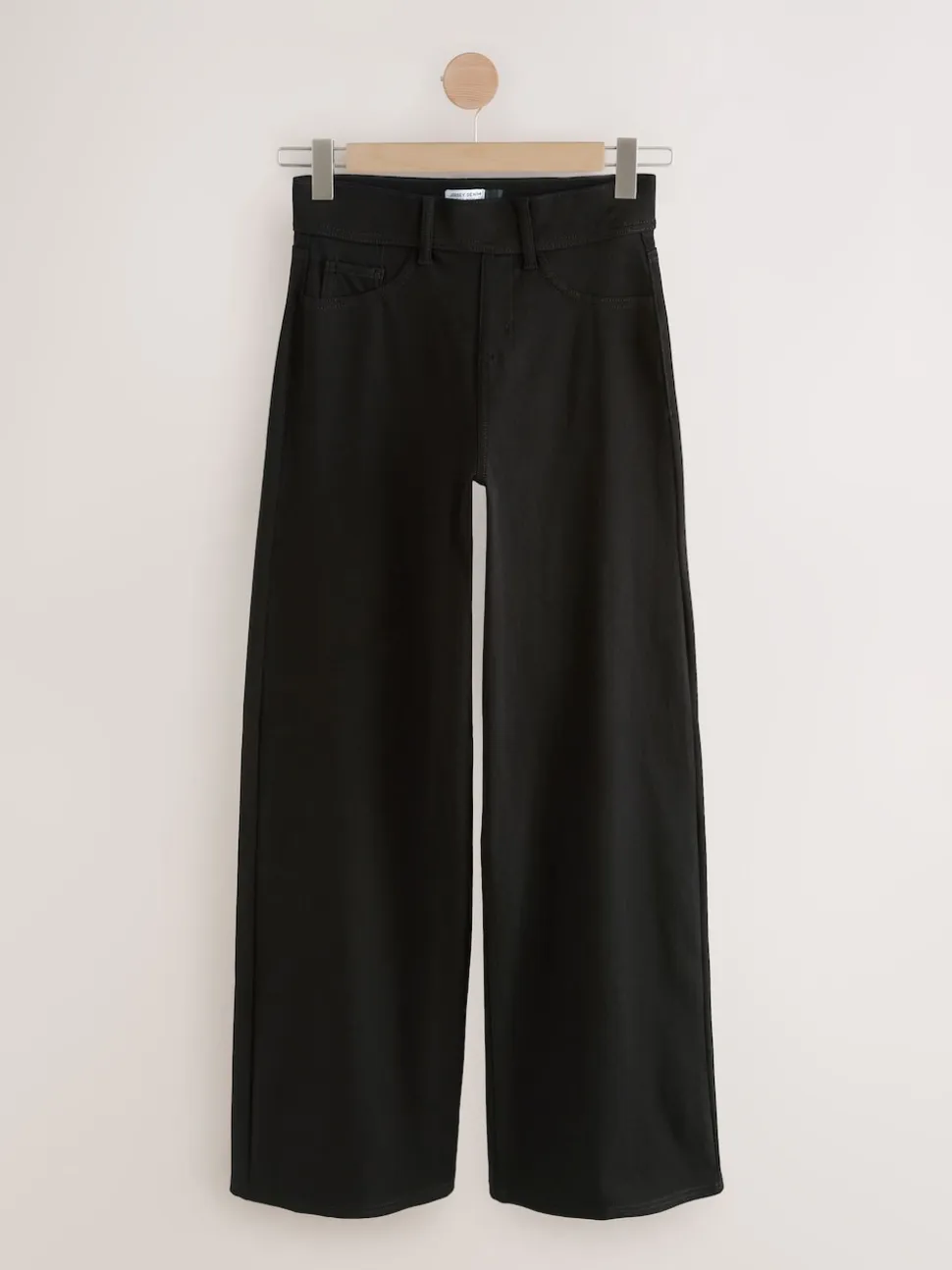 Black/Sage Green Jersey Denim Wide Leg Trousers 2 Pack
