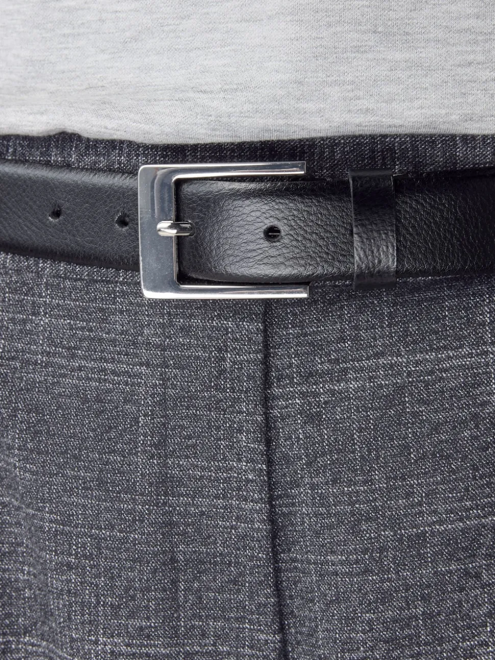 Black/Silver Tone N. Premium Made In Italy Leather Belt