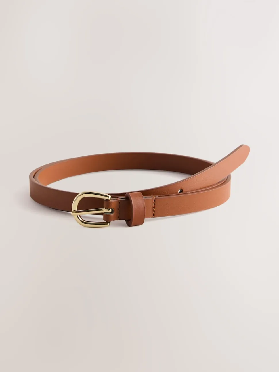 Black/Tan PU Skinny Belts 2 Pack