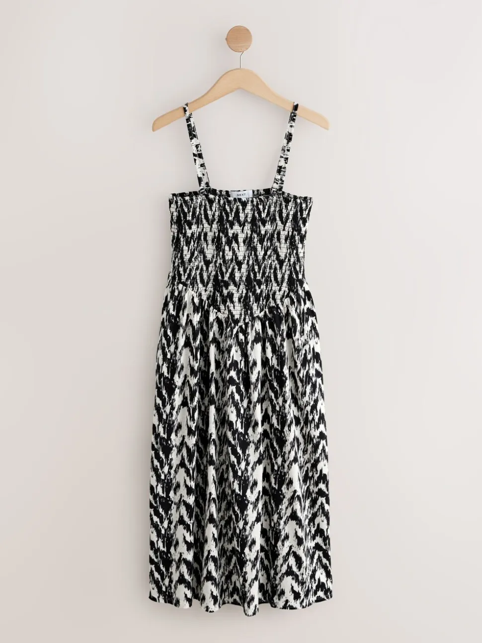 Black/White Bandeau Jersey Midi Dress