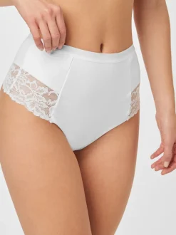 Black/White Cotton Tummy Control Shaping Thong Knickers 2 Pack