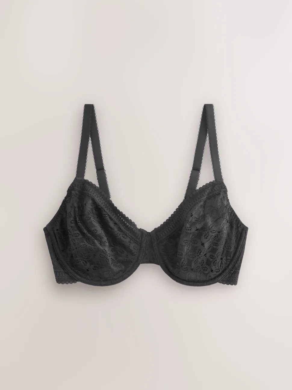 Black/White DD+ Lace Non Pad Full Cup Minimiser Bras 2 Pack