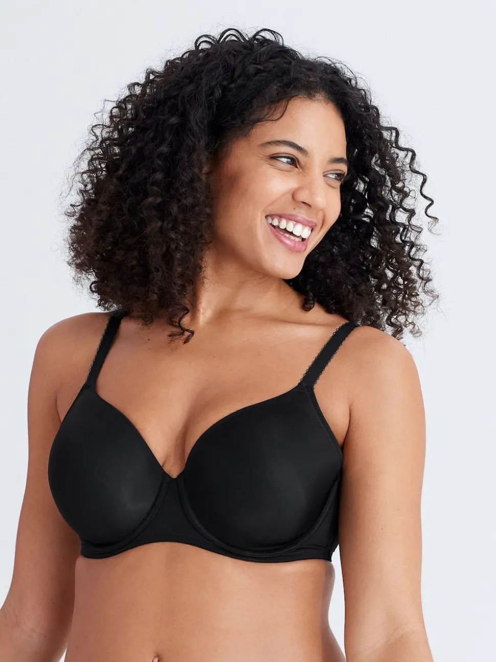 Black/White DD+ Light Pad Full Cup Smoothing T-Shirt Bras 2 Pack