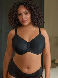 Black/White F-K Cup Under Arm Smoothing Non Pad Wired Minimising Ultimate Comfort Bras 2 Pack