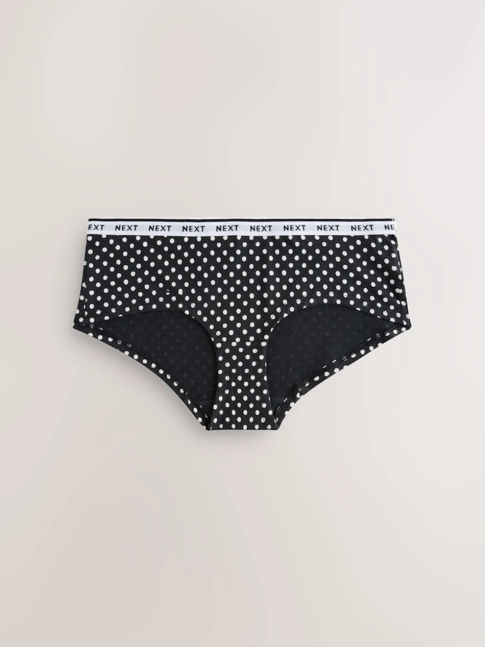 Black/White Floral Print Short Cotton Logo Knickers 4 Pack