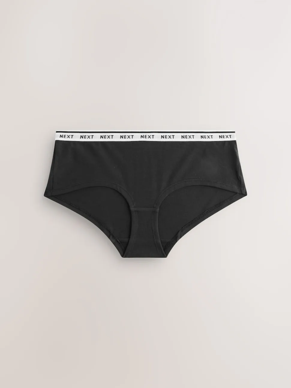 Black/White Floral Print Short Cotton Logo Knickers 4 Pack