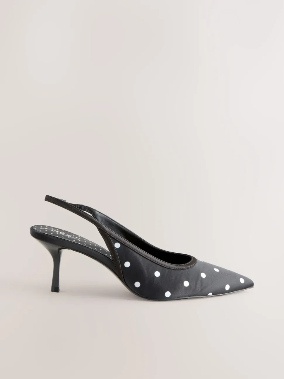 Black/White Forever Comfort® Polka Dot Point Slingback Heels