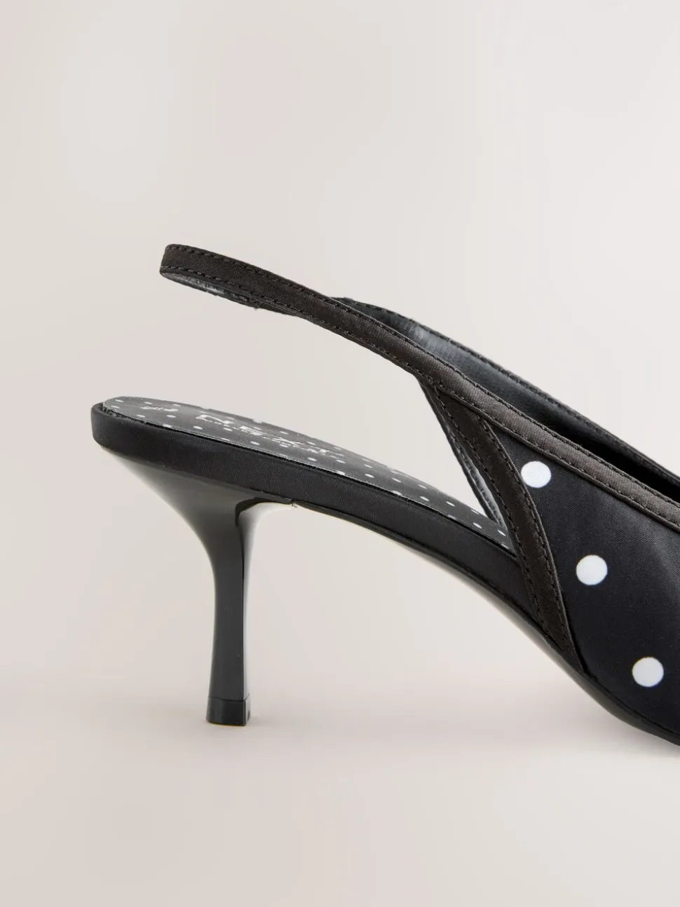 Black/White Forever Comfort® Polka Dot Point Slingback Heels