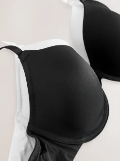 Black/White Full Cup A-E Smoothing Ultimate Comfort Bras 2 Pack