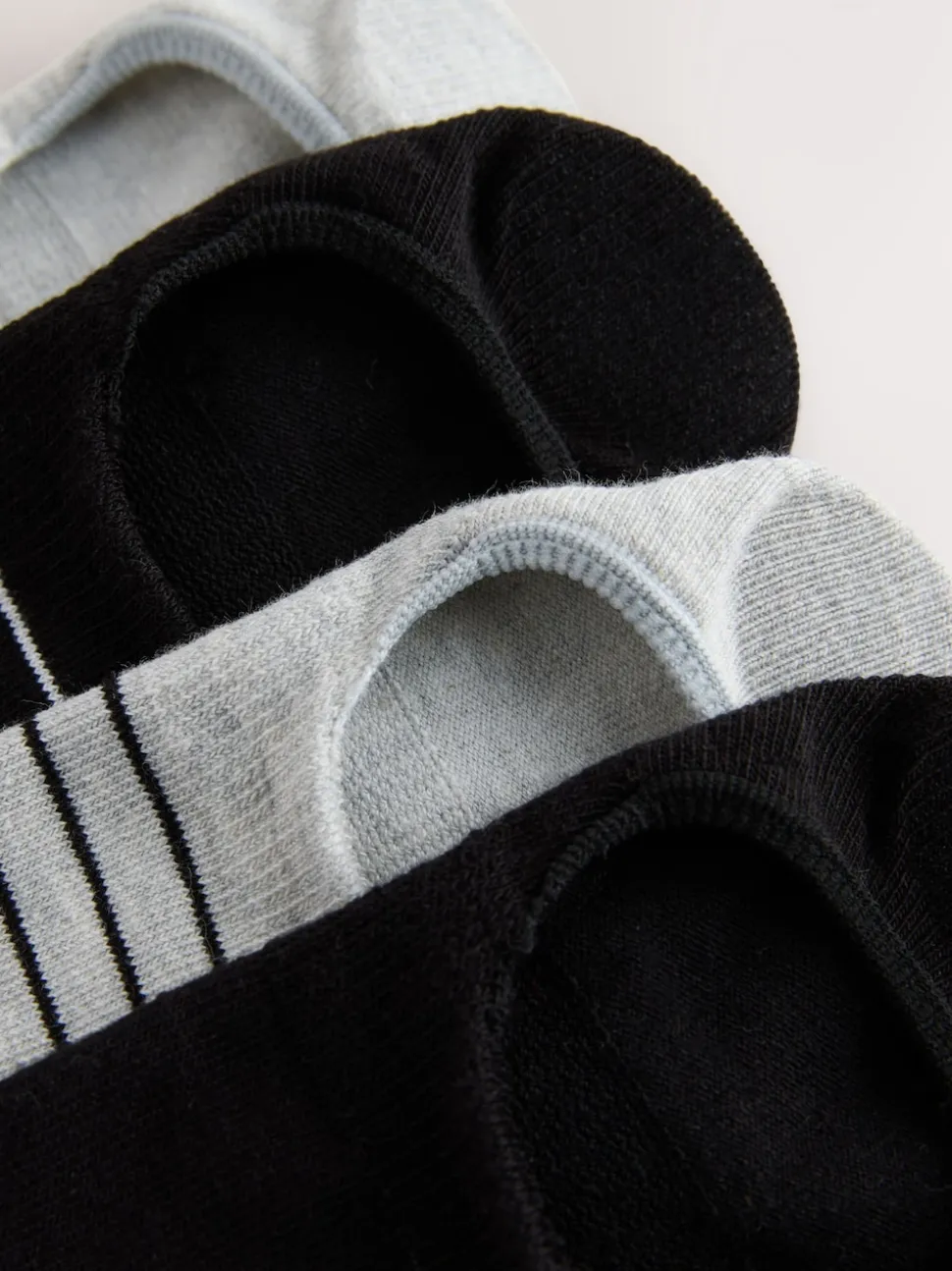 Black/White Hamish The Highland Cow Stripe Invisible Trainer Socks 4 Pack