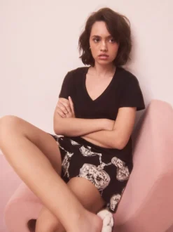 Black/White Heart Short Pyjamas Set