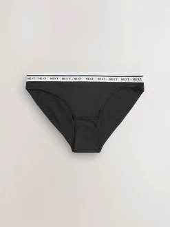 Black/White High Leg Cotton Logo Knickers 7 Pack