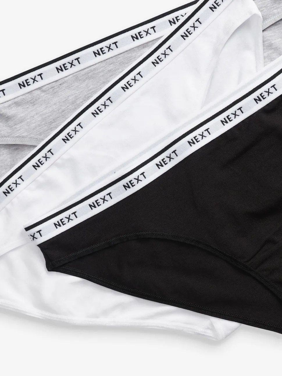 Black/White High Leg Cotton Logo Knickers 7 Pack